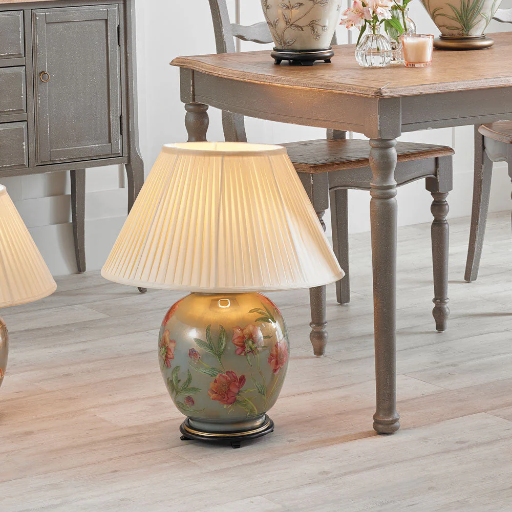 Coral Peony Large Glass Table Lamp Base - Image 3