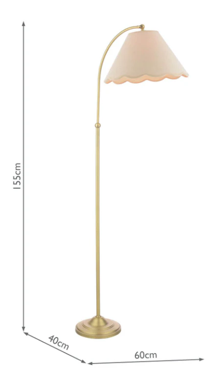Cordwell Floor Lamp Matt Antique Brass With Shade - Image 4