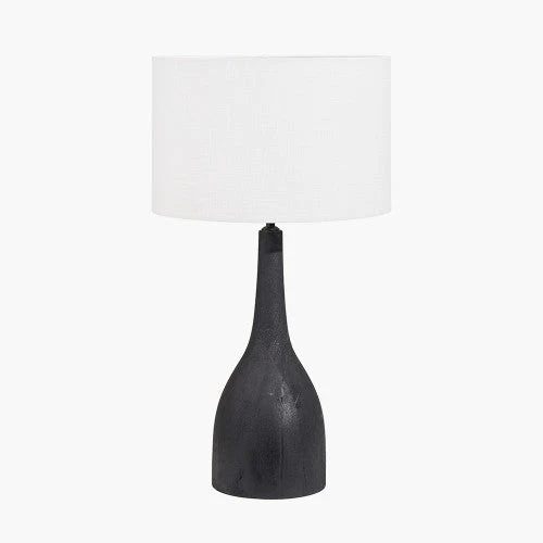 Corella Mango Wood Curved Table Lamp- Black & Brown Finishes - Image 2