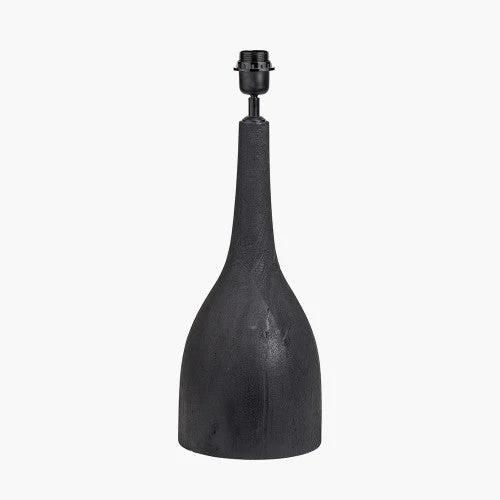 Corella Table Lamp Base- Brown/ Black/ Natural Finishes Mango Wood- Curved - Image 3