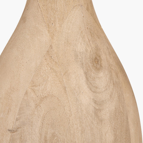 Corella Table Lamp Base- Brown/ Black/ Natural Finishes Mango Wood- Curved - Image 8