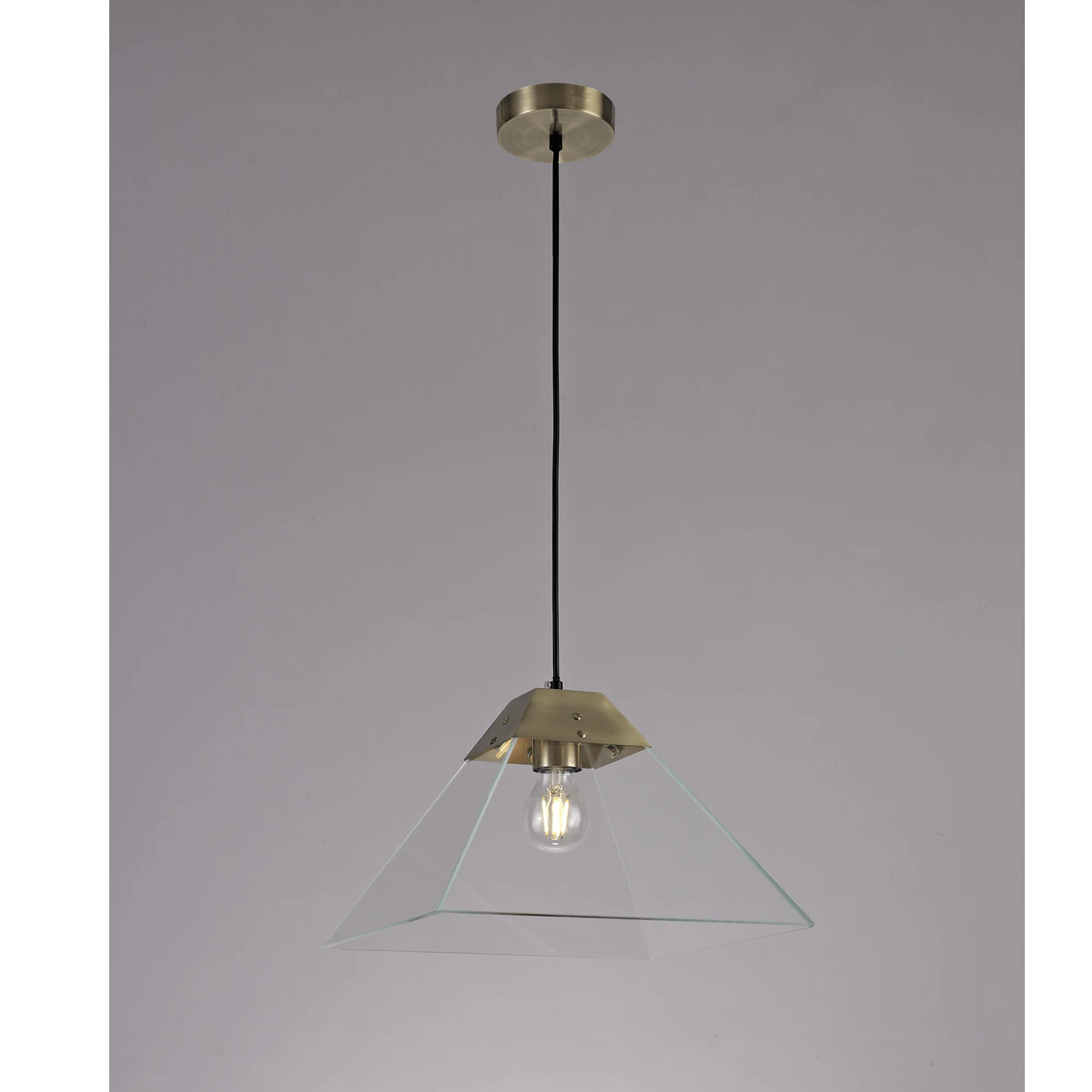 Corey 1Lt Pendant - Small/Large, Antique Brass/Polished Chrome - Image 2