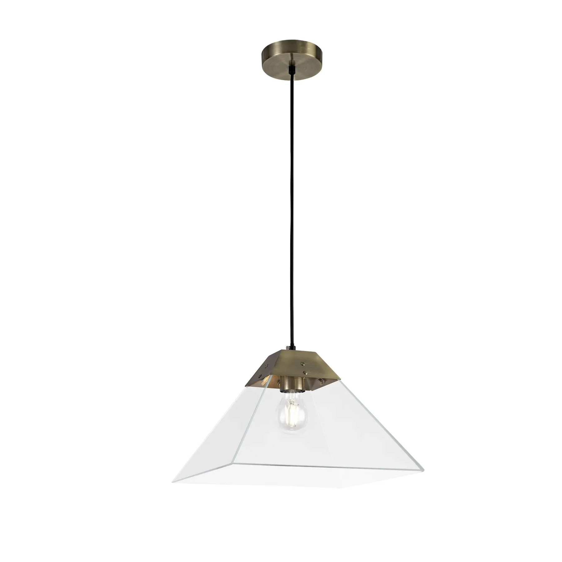 Corey 1Lt Pendant - Small/Large, Antique Brass/Polished Chrome - Image 4