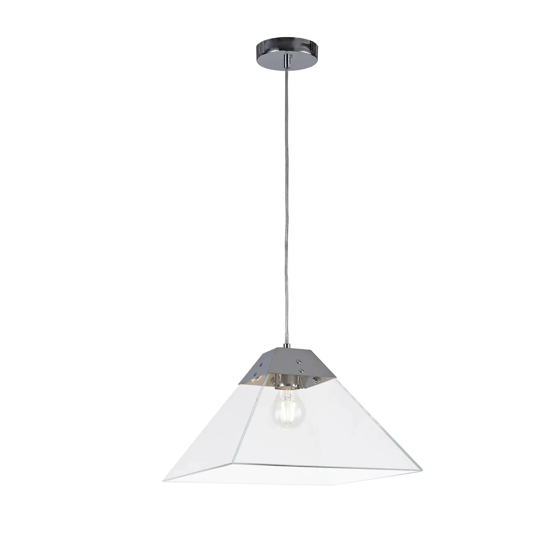 Corey 1Lt Pendant - Small/Large, Antique Brass/Polished Chrome - Image 5