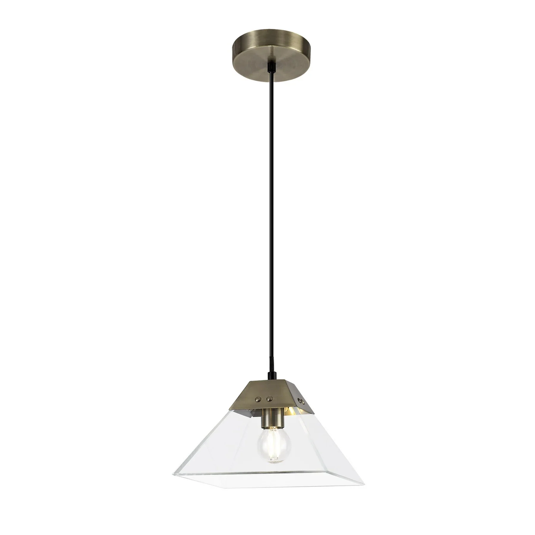 Corey 1Lt Pendant - Small/Large, Antique Brass/Polished Chrome - Image 6