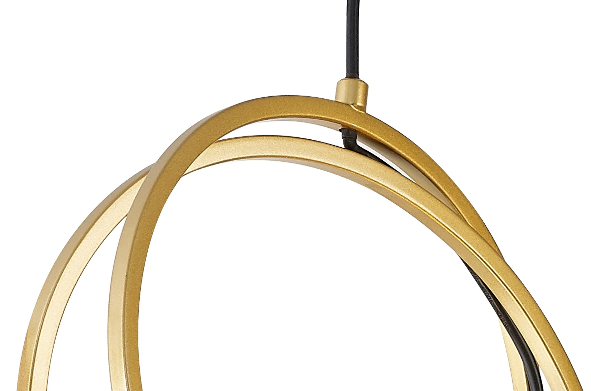 Corfu Double Ring Cluster Ceiling Light, 3/5 Light E27, Matt Black & Painted Gold, G95 & 120 Lamp Recommended - Image 15