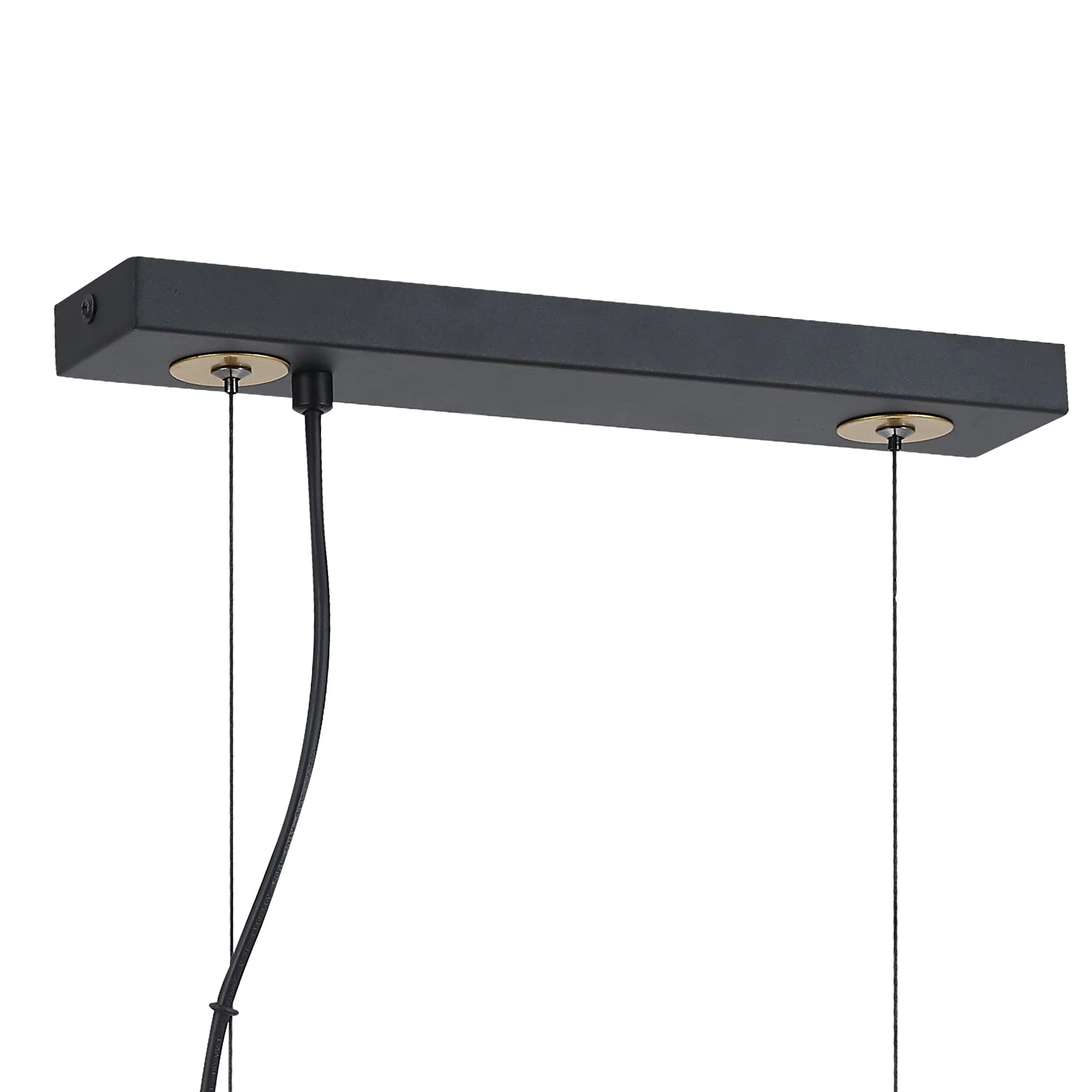 Corfu Double Ring Kitchen Table/Island Light, 3 Light E27, Matt Black  &  Painted Gold, G95 & 120 Lamp Recommended - Image 8
