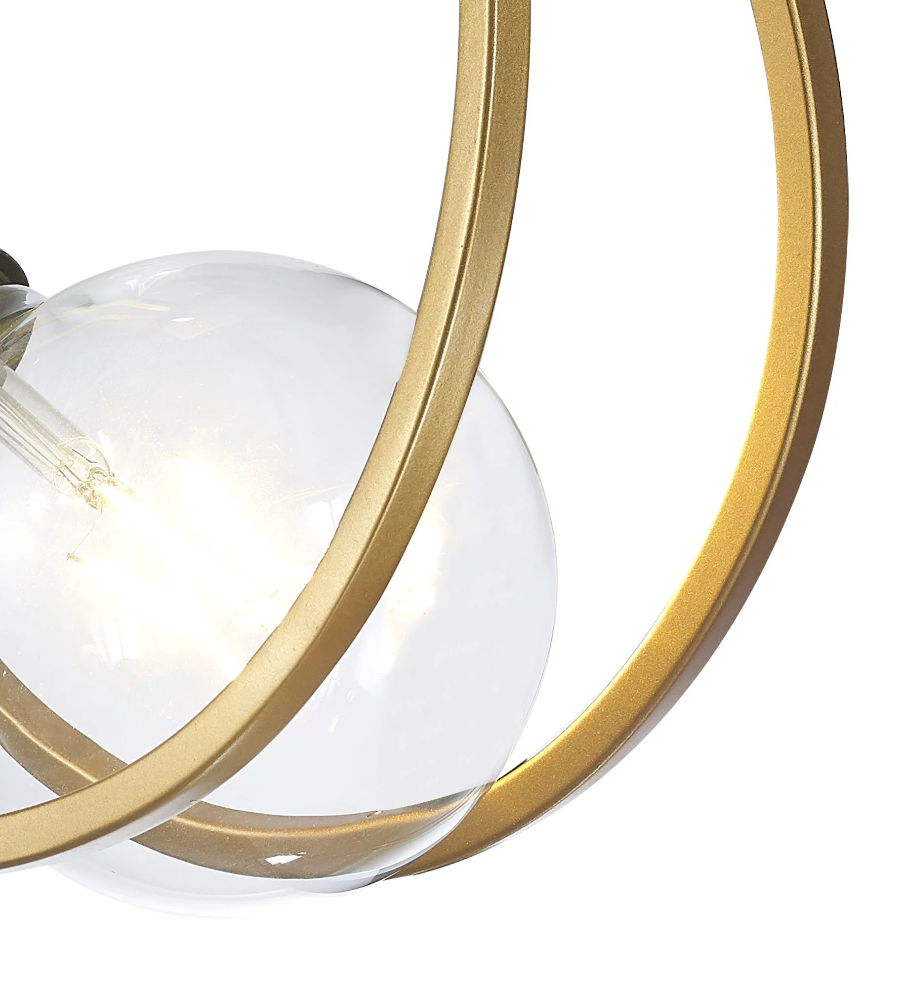 Corfu Double Ring Wall Lamp, 1 Light E27, Matt Black  &  Painted Gold, G95 & 120 Lamp Recommended - Image 8