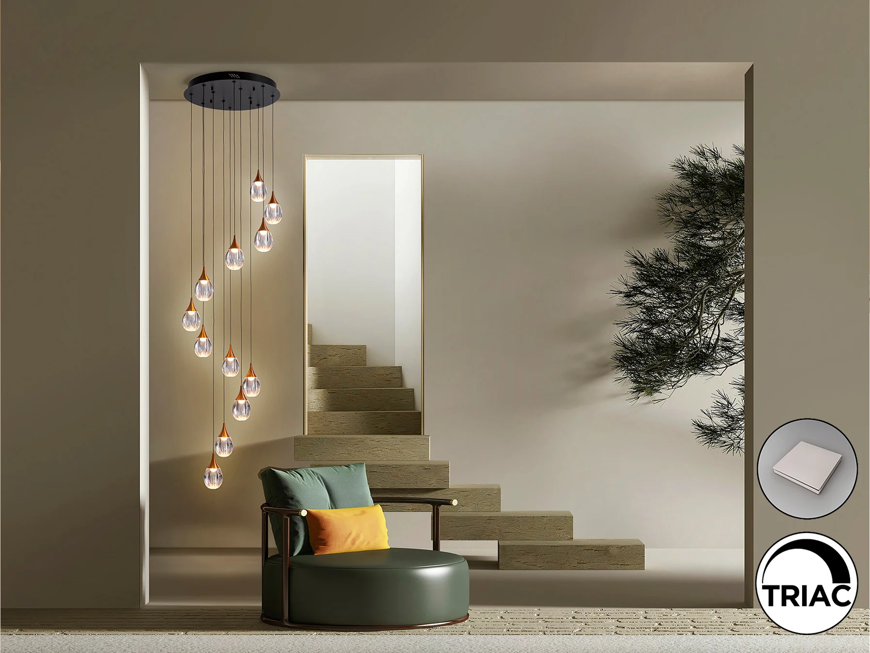 Corina 12Lt Large Cluster Light-  Black Copper - Image 4