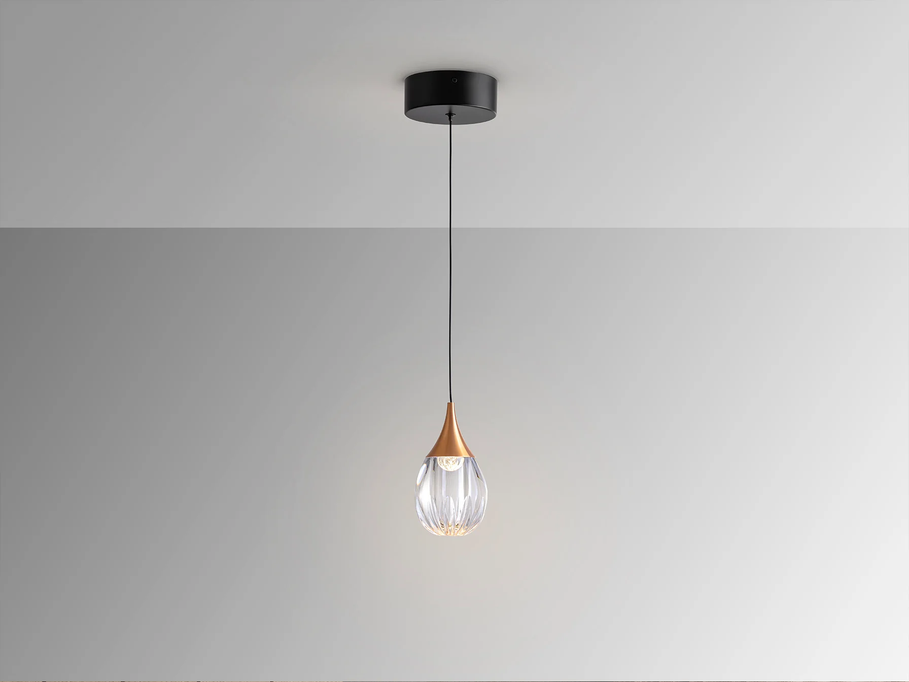 Corina Single Pendant Light - Black-Copper Finish - Image 2