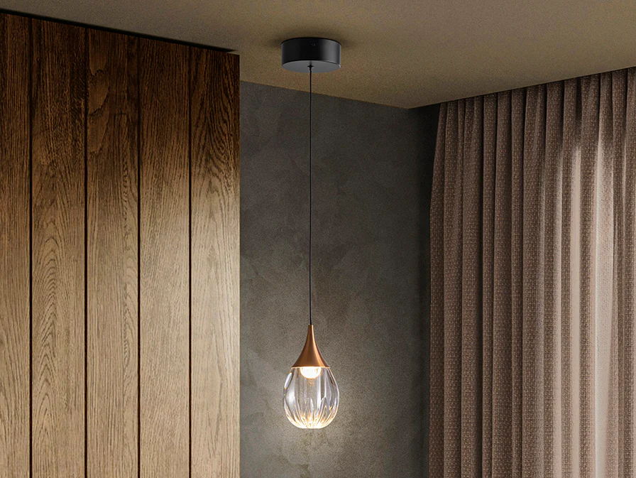 Corina Single Pendant Light - Black-Copper Finish - Image 3