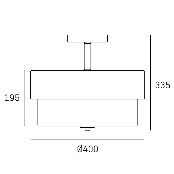 Cork 3Lt Semi Flush Ceiling Light - Brass Finish - Image 3