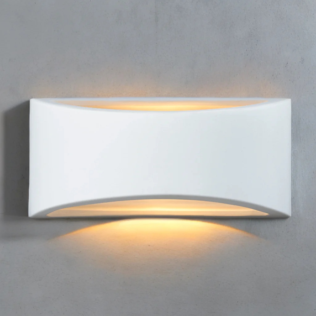 Cork Plaster Up/Down Wall Light - White - Image 2