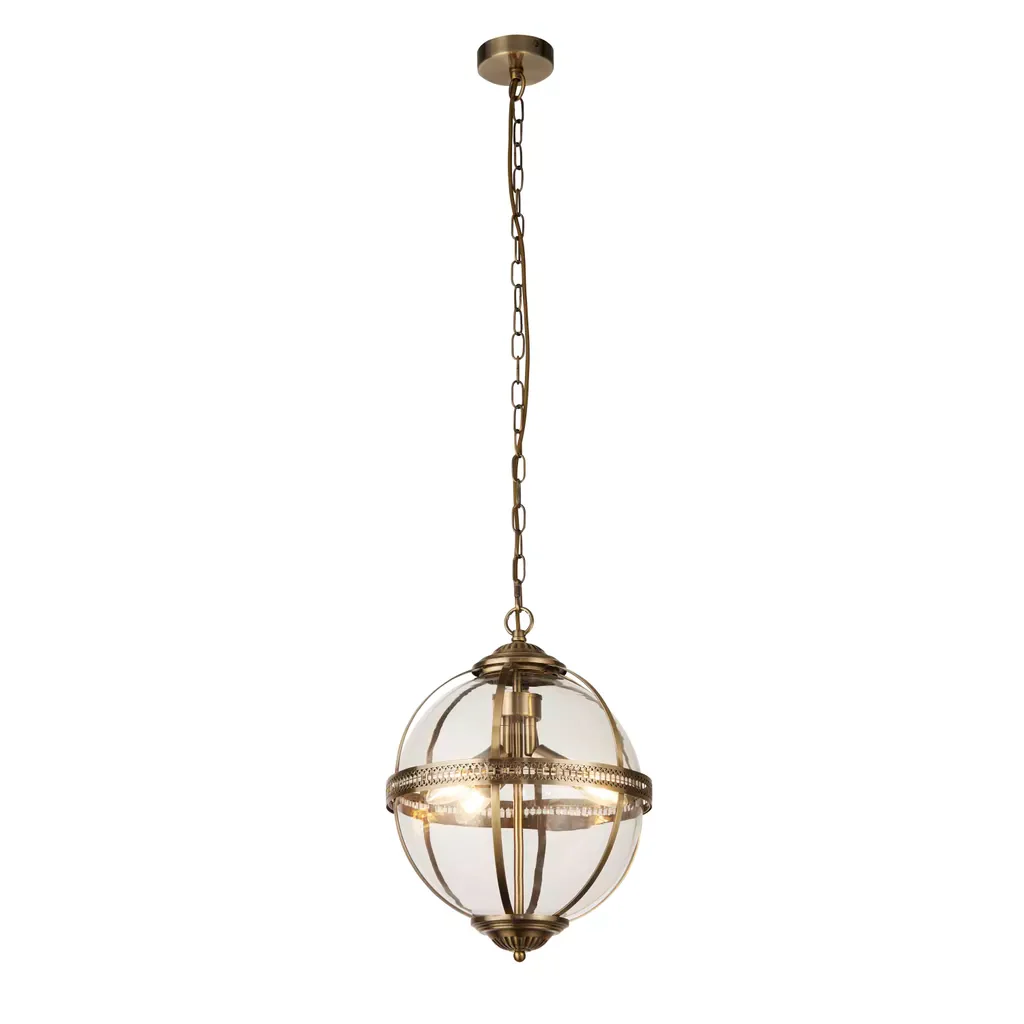 Coronet 3Lt Pendant - Chrome / Antique Brass Finish - Image 2