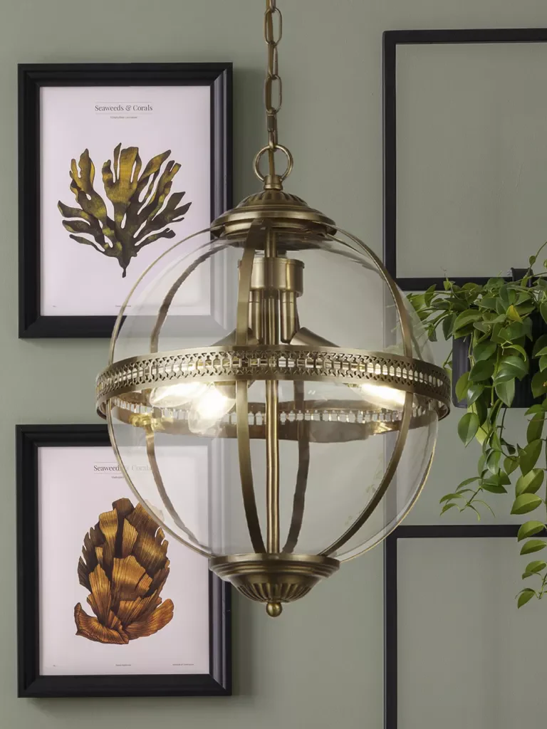 Coronet 3Lt Pendant - Chrome / Antique Brass Finish - Image 3