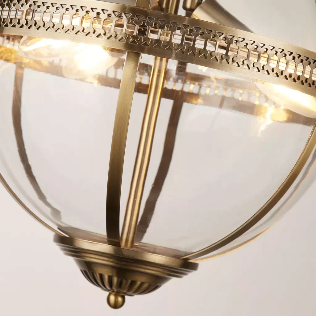 Coronet 3Lt Pendant - Chrome / Antique Brass Finish - Image 4