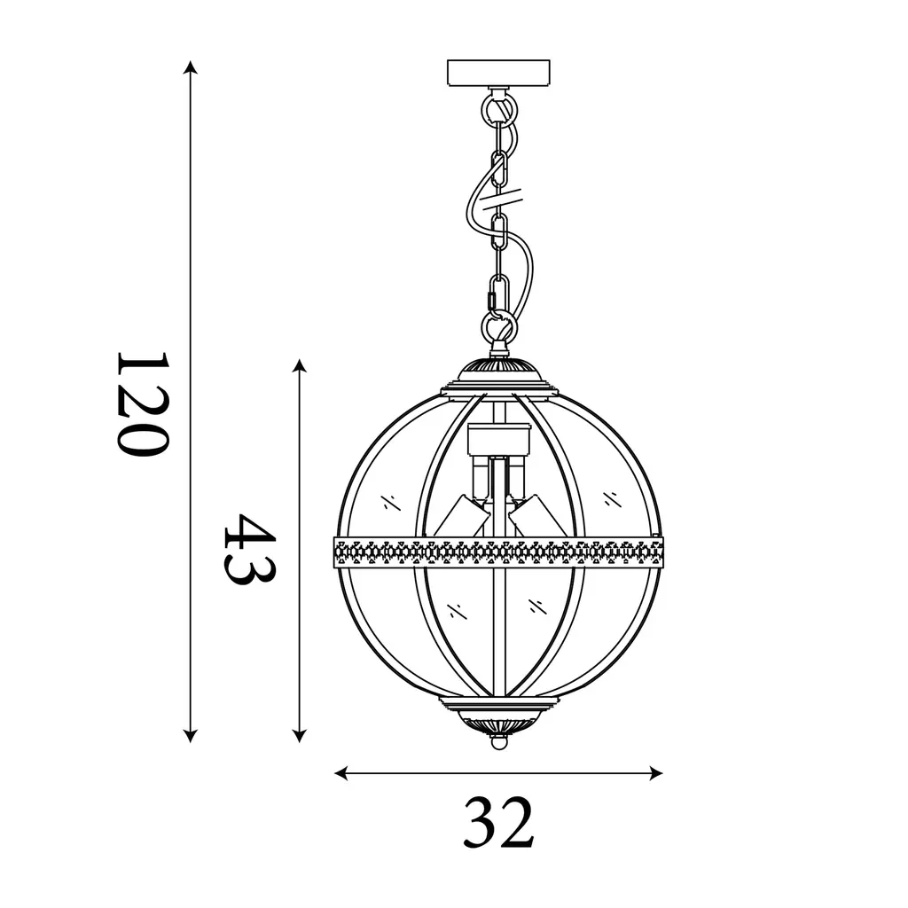 Coronet 3Lt Pendant - Chrome / Antique Brass Finish - Image 6