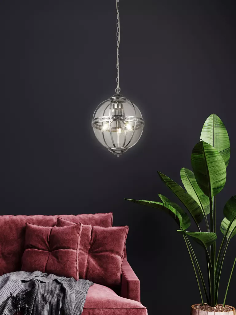 Coronet 3Lt Pendant - Chrome / Antique Brass Finish - Image 7