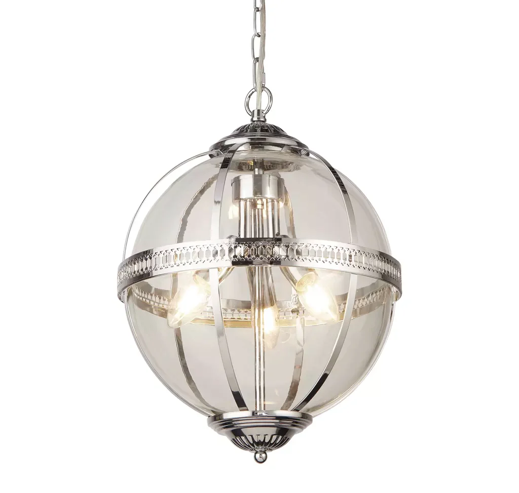 Coronet 3Lt Pendant - Chrome / Antique Brass Finish - Image 8