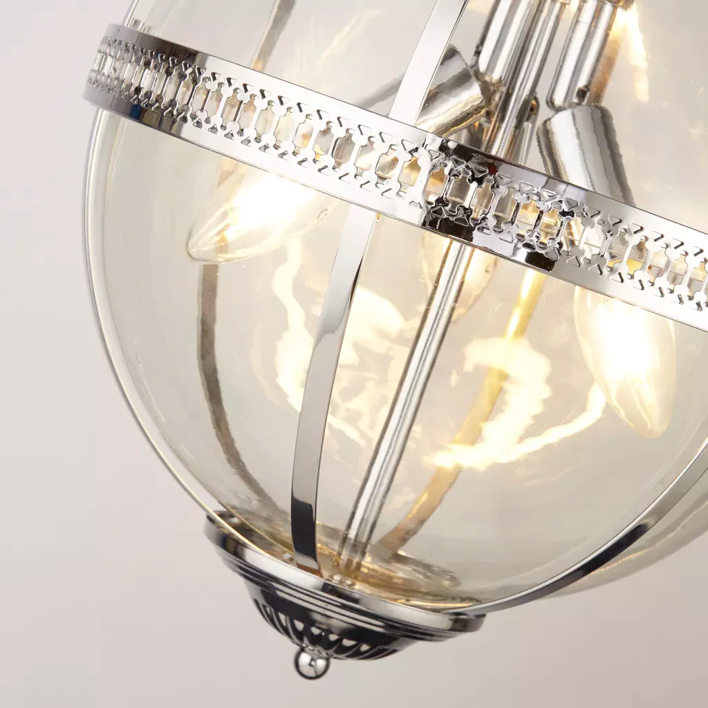 Coronet 3Lt Pendant - Chrome / Antique Brass Finish - Image 9