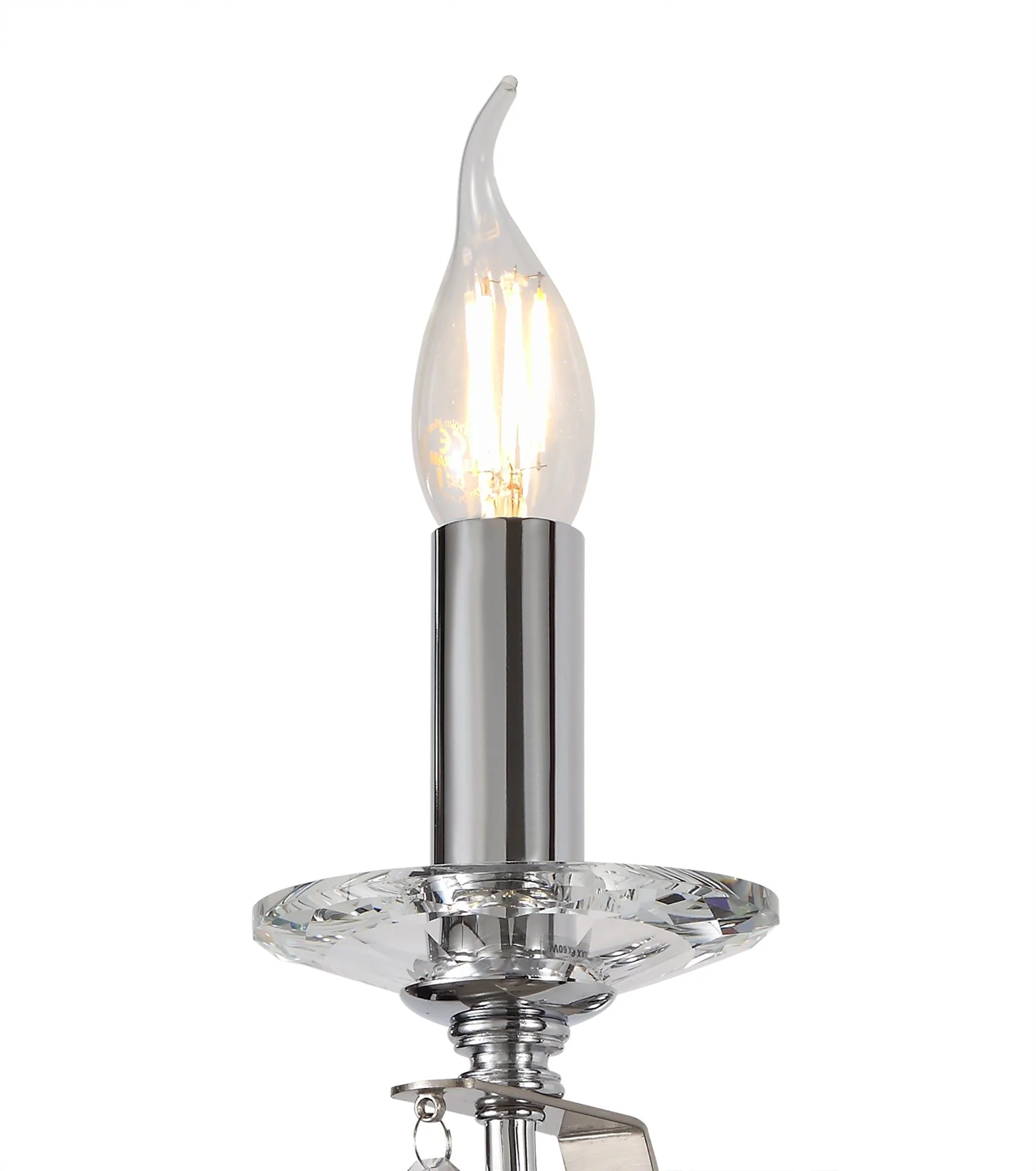 Corsica Wall Lamp 1/2 Light E14, Polished Chrome/Satin Nickel/Clear Crystal - Image 2