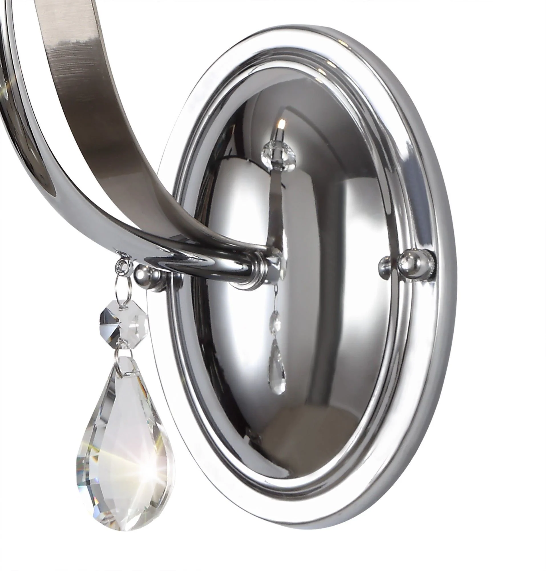Corsica Wall Lamp 1/2 Light E14, Polished Chrome/Satin Nickel/Clear Crystal - Image 4