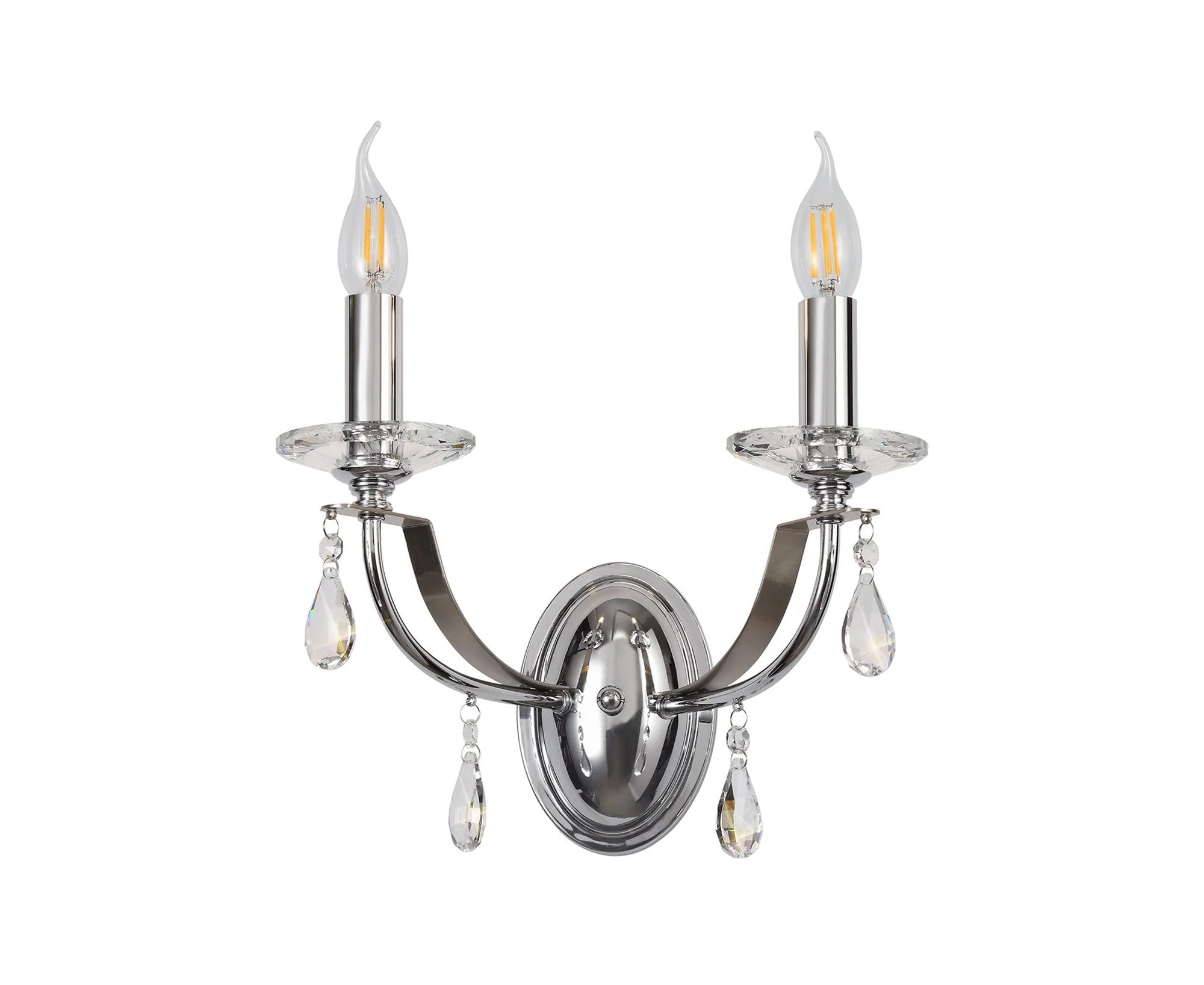 Corsica Wall Lamp 1/2 Light E14, Polished Chrome/Satin Nickel/Clear Crystal - Image 5