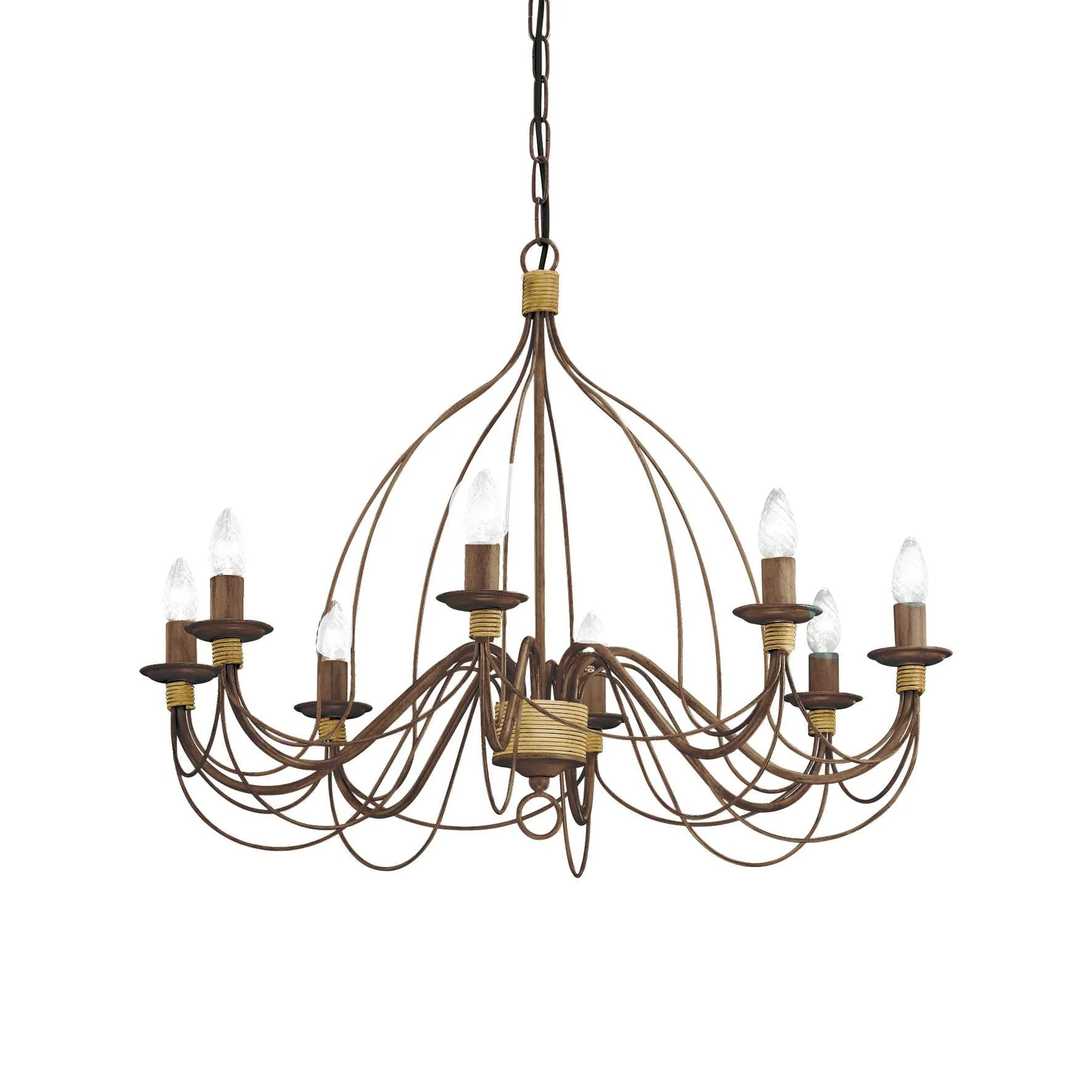 CORTE 5/8/12Lt Chandelier - White/Rust Finish - Image 4