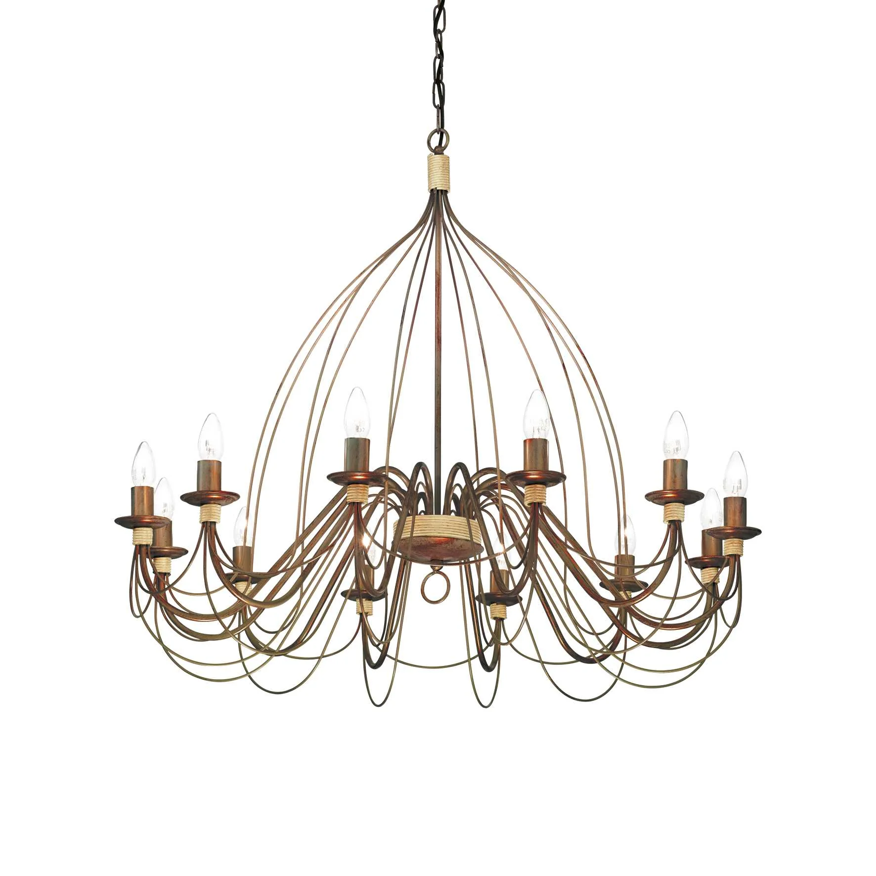 CORTE 5/8/12Lt Chandelier - White/Rust Finish - Image 6