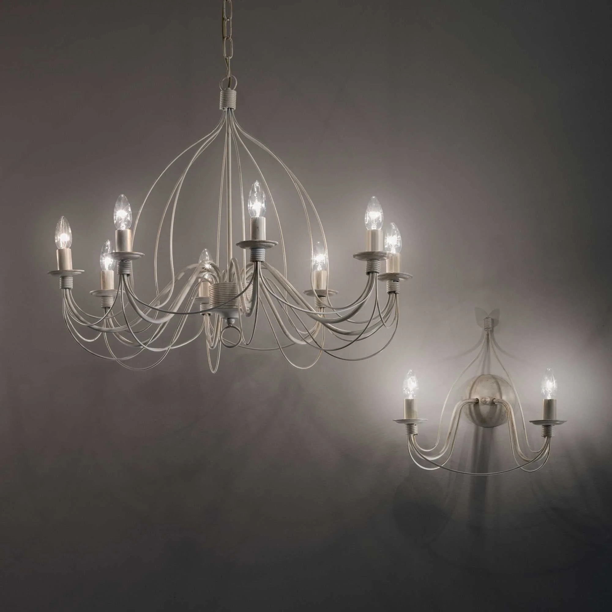 CORTE 5/8/12Lt Chandelier - White/Rust Finish - Image 7
