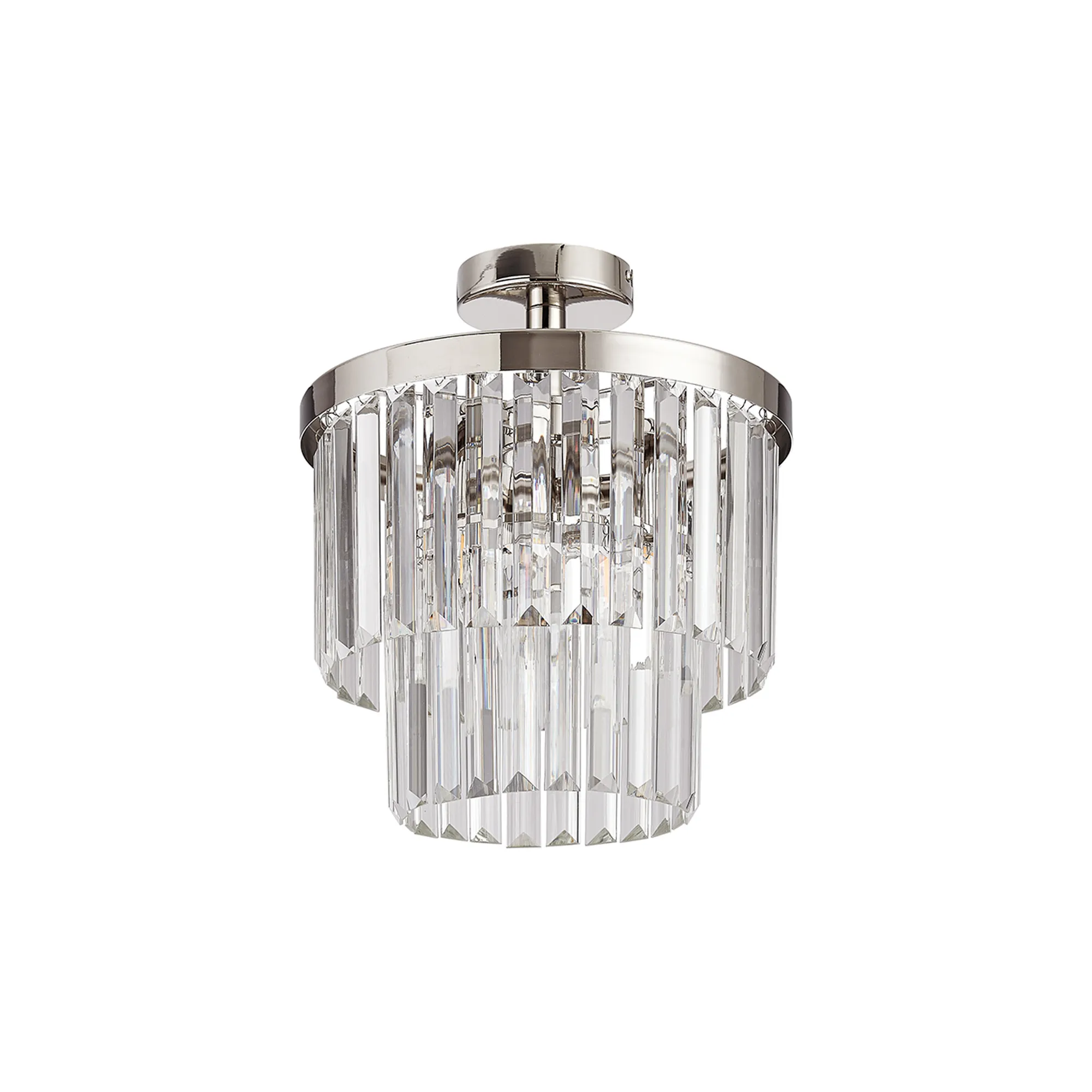 Cosette 30cm Semi Flush Ceiling- Polished Nickel/ Antique Brass