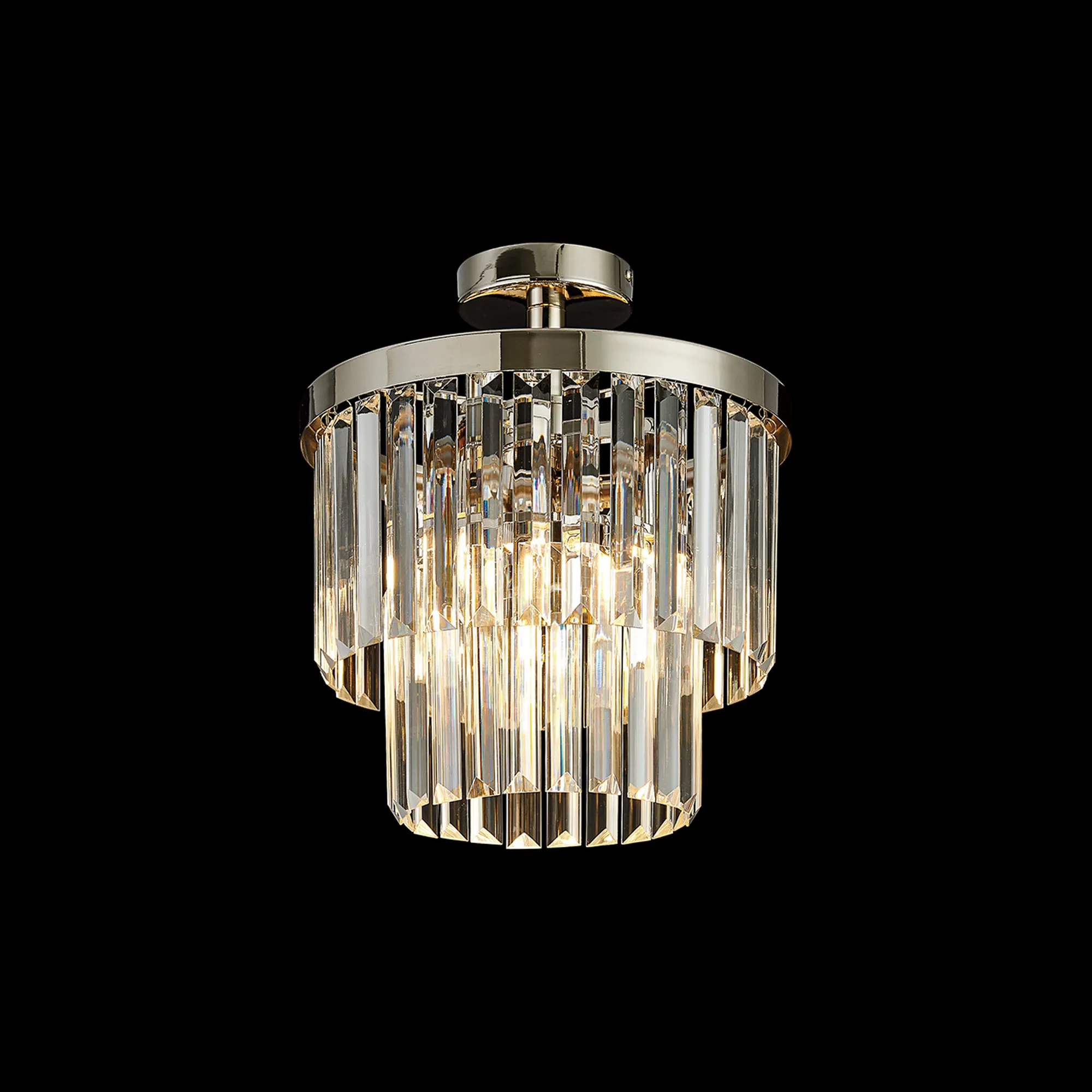Cosette 30cm Semi Flush Ceiling- Polished Nickel/ Antique Brass - Image 10