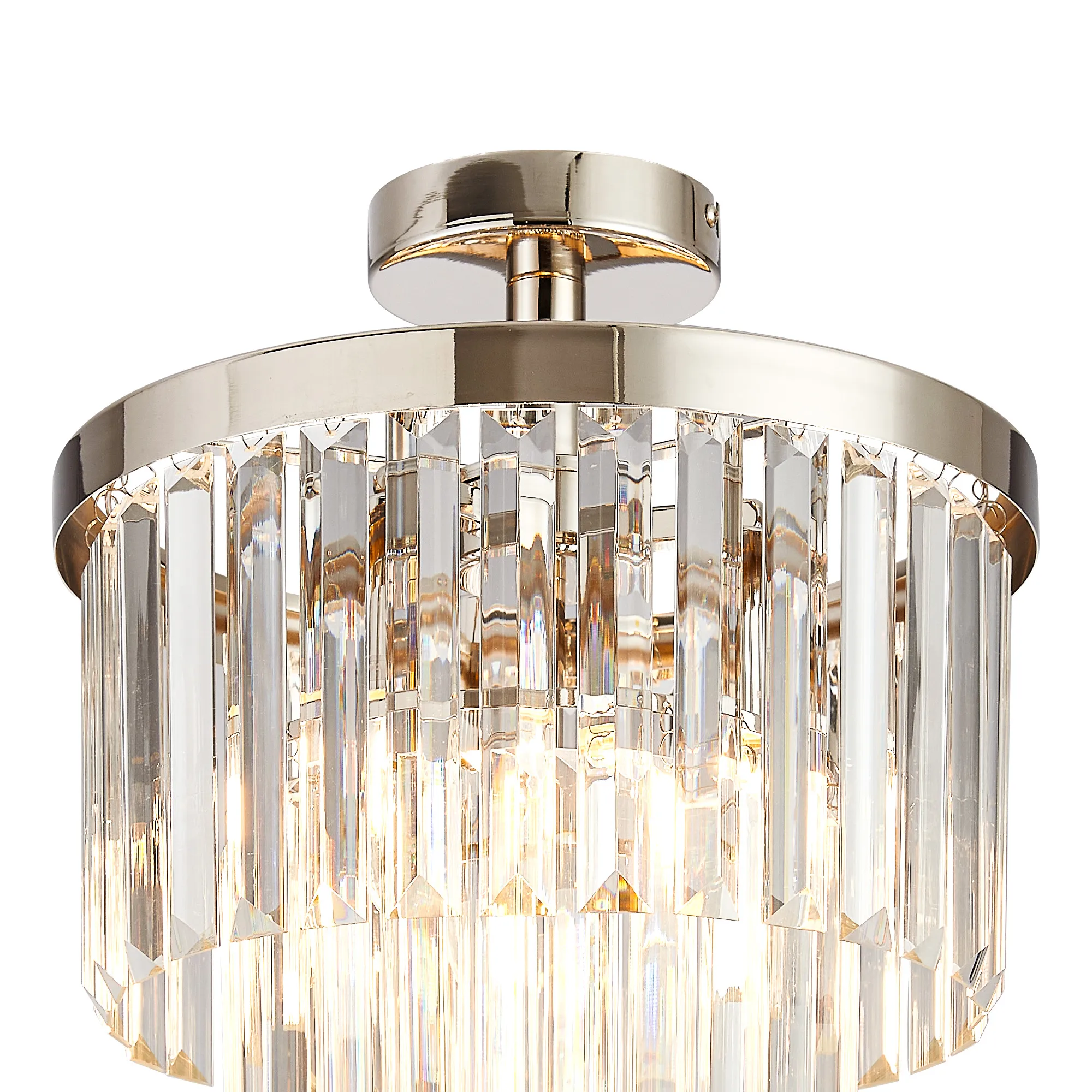 Cosette 30cm Semi Flush Ceiling- Polished Nickel/ Antique Brass - Image 12
