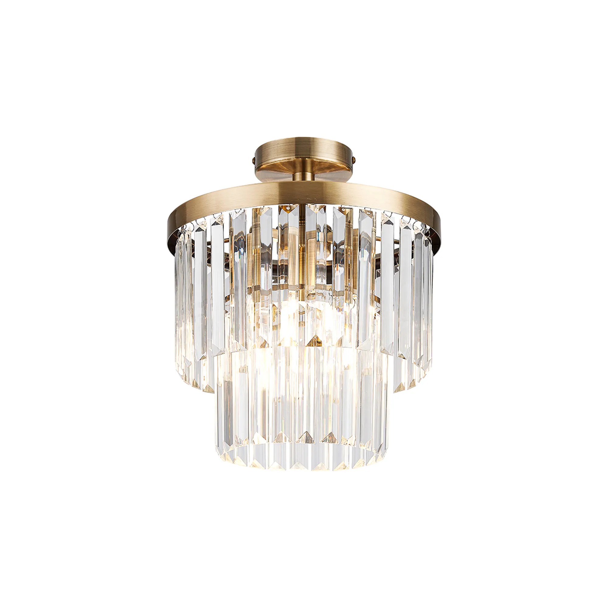 Cosette 30cm Semi Flush Ceiling- Polished Nickel/ Antique Brass - Image 2