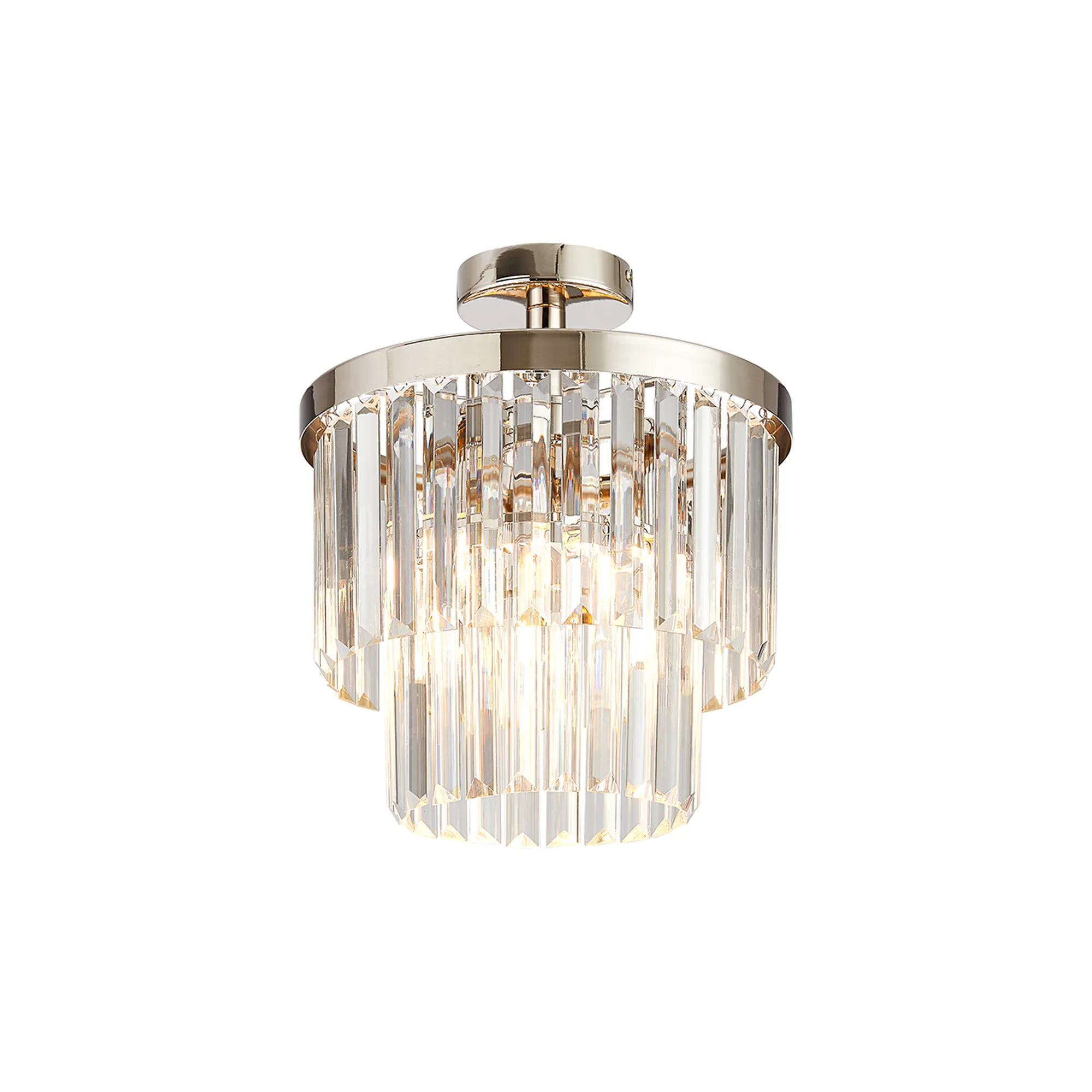 Cosette 30cm Semi Flush Ceiling- Polished Nickel/ Antique Brass - Image 3