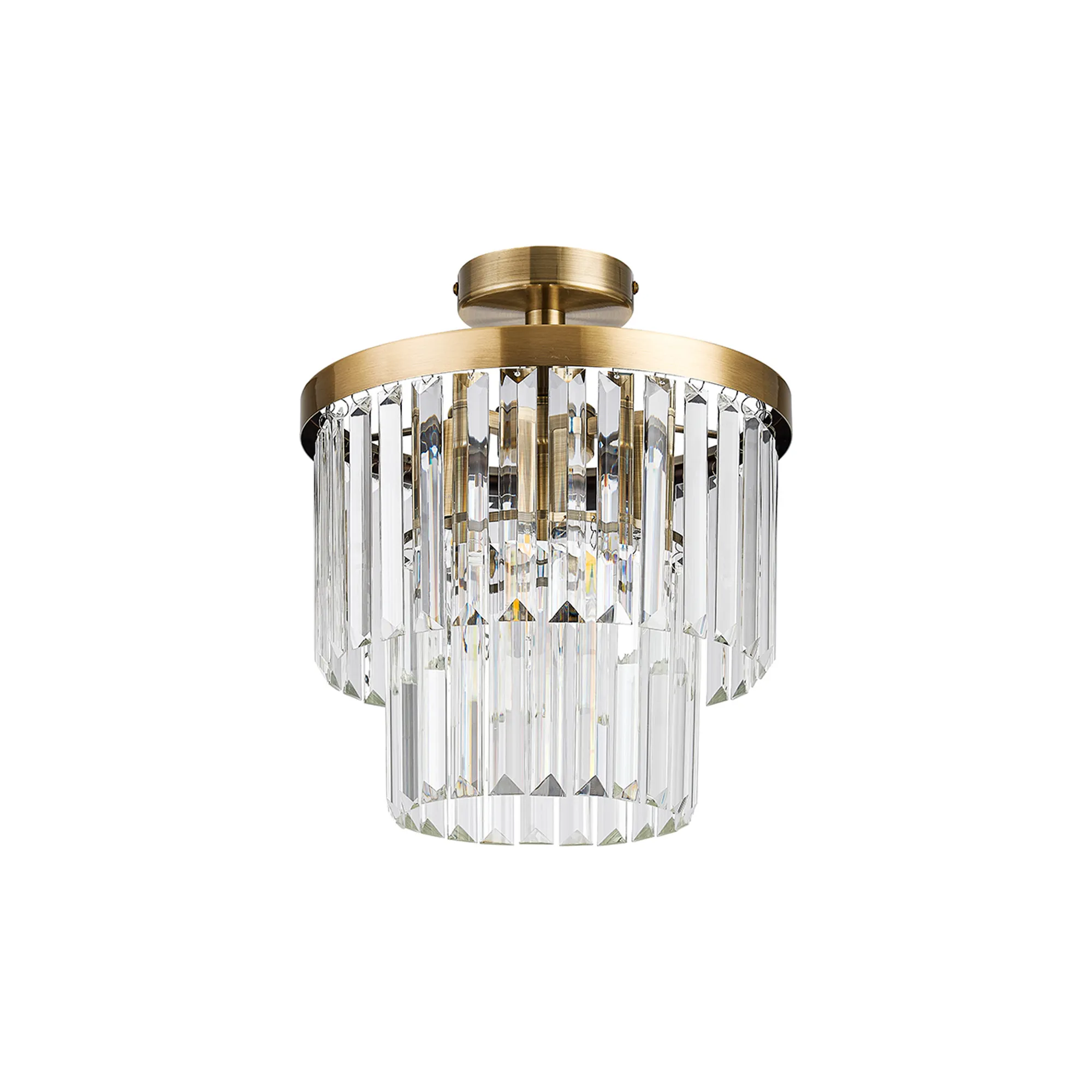 Cosette 30cm Semi Flush Ceiling- Polished Nickel/ Antique Brass - Image 4