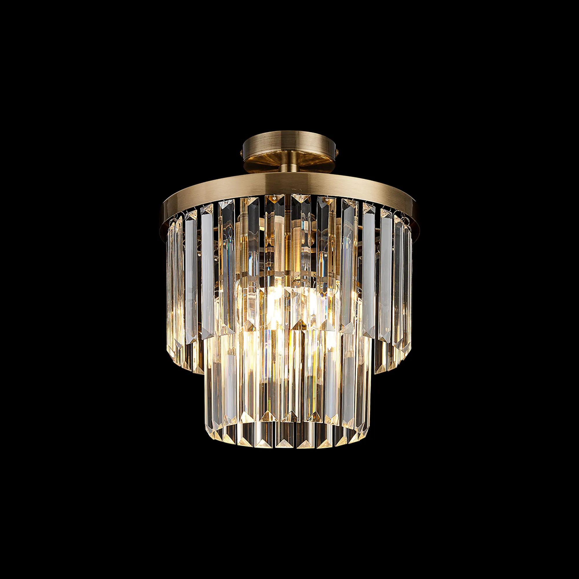 Cosette 30cm Semi Flush Ceiling- Polished Nickel/ Antique Brass - Image 5