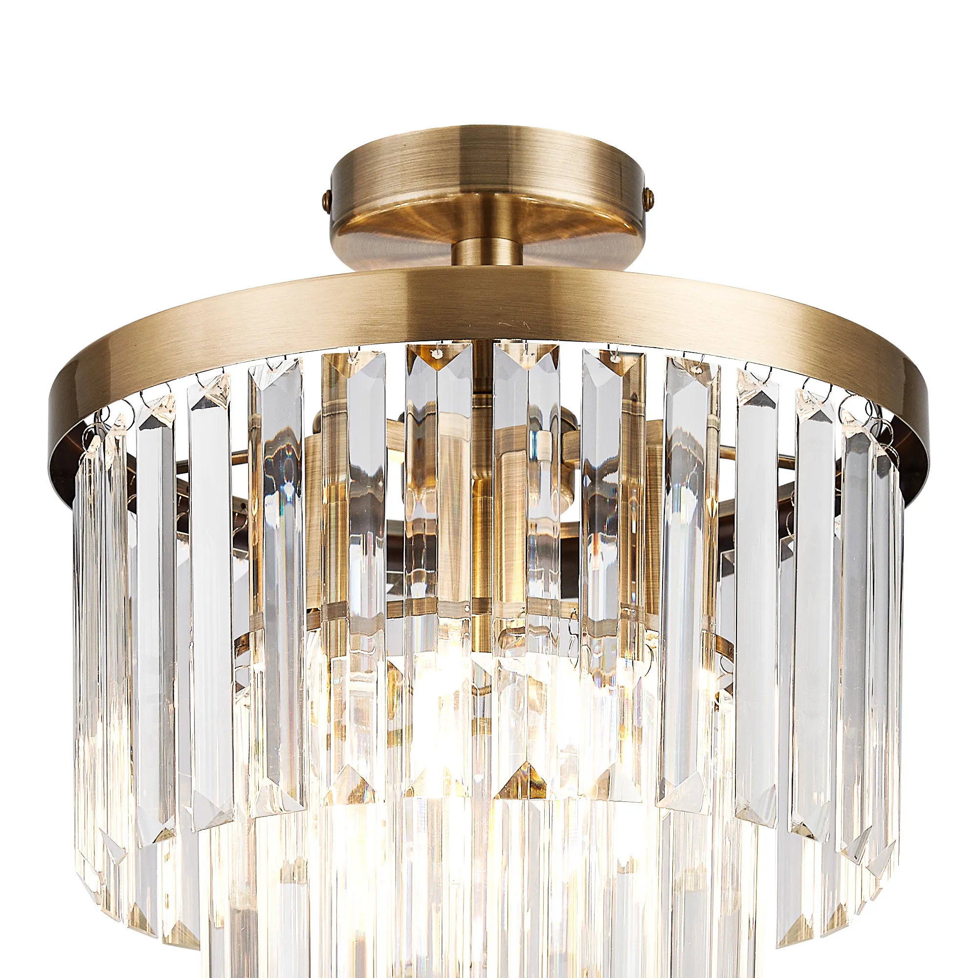Cosette 30cm Semi Flush Ceiling- Polished Nickel/ Antique Brass - Image 9