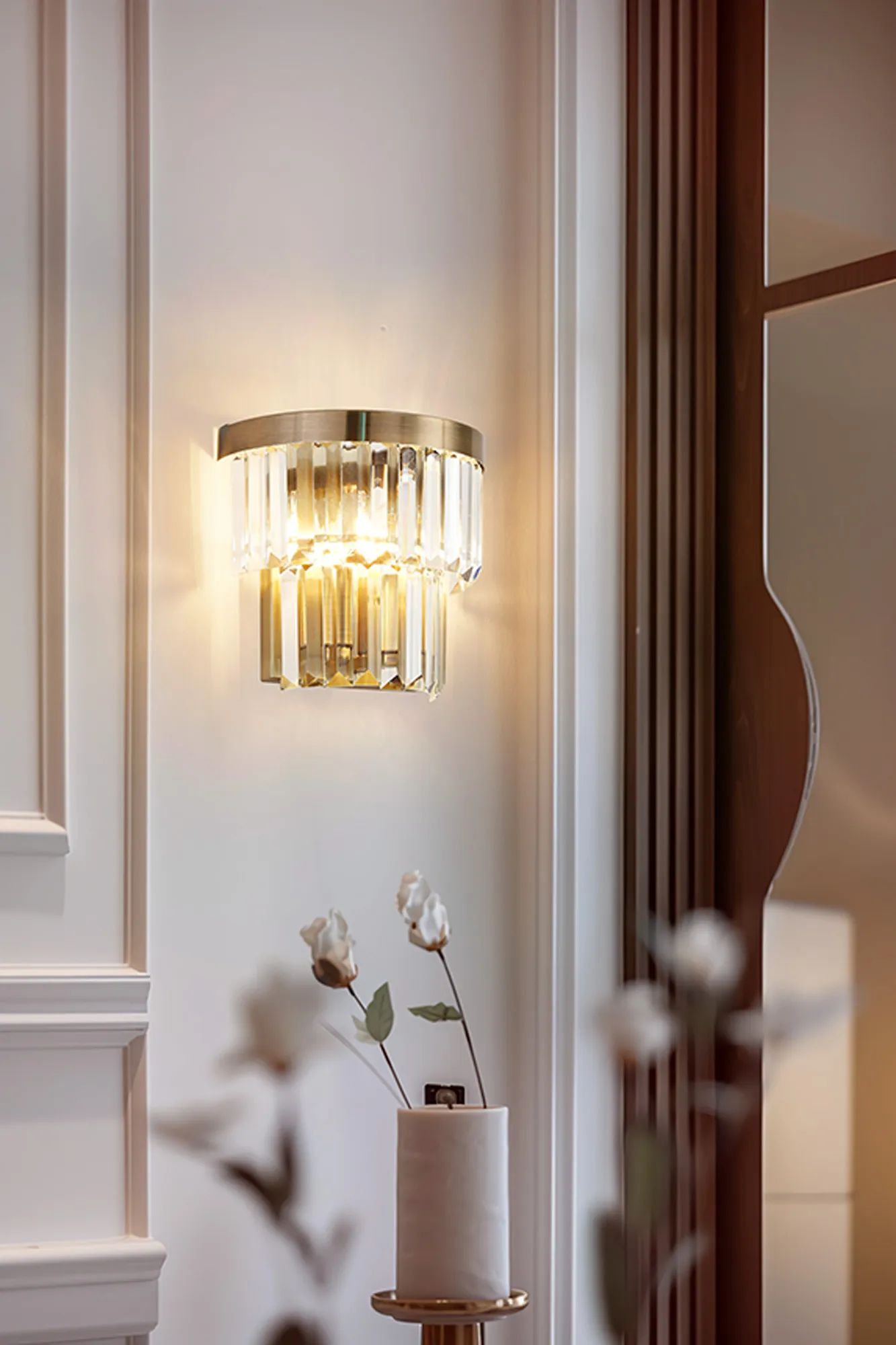Cosette Wall Lamp, 2 Light E14- Antique Brass/Polished Nickel - Image 12