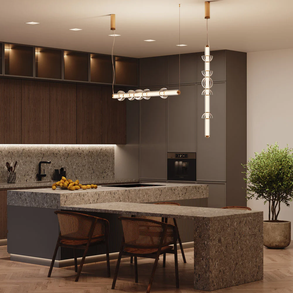 Cosmo LED Linear Pendant - Gold/Black - Image 8
