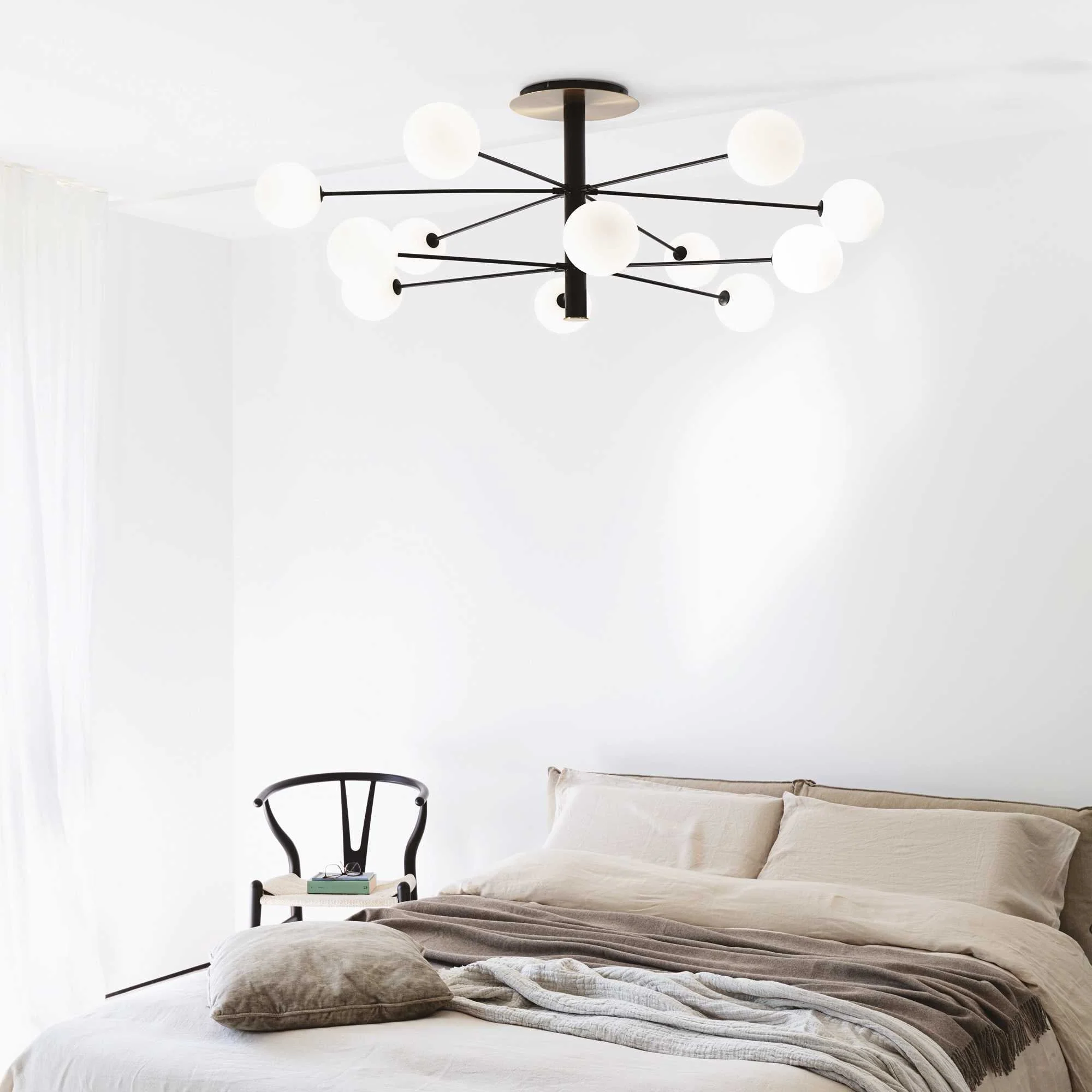 Cosmopolitan 10/12Lt Centre Ceiling Light - Black Finish - Image 3