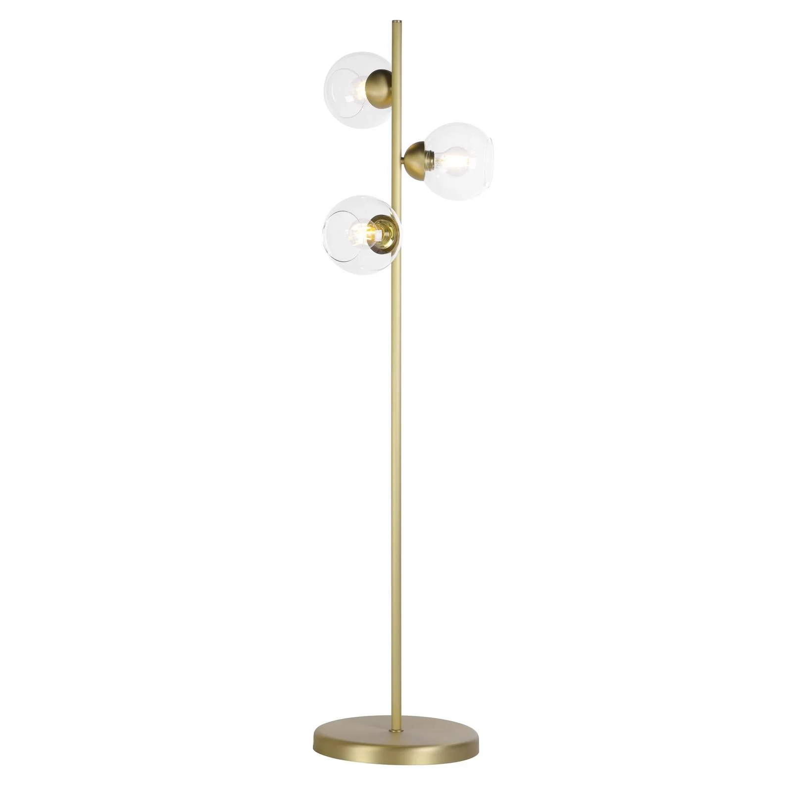 Cosmos 3 Light Floor Lamp- Butter Brass and Glass
