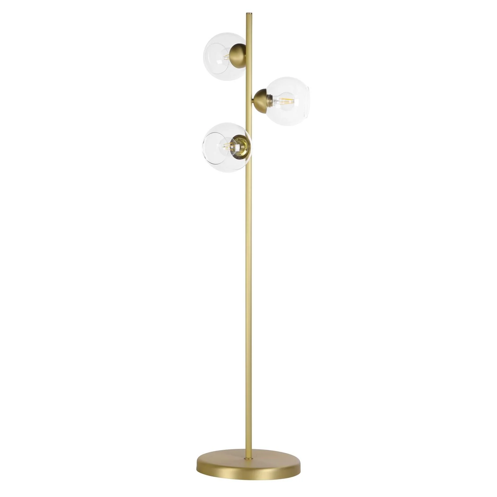 Cosmos 3 Light Floor Lamp- Butter Brass and Glass - Image 2