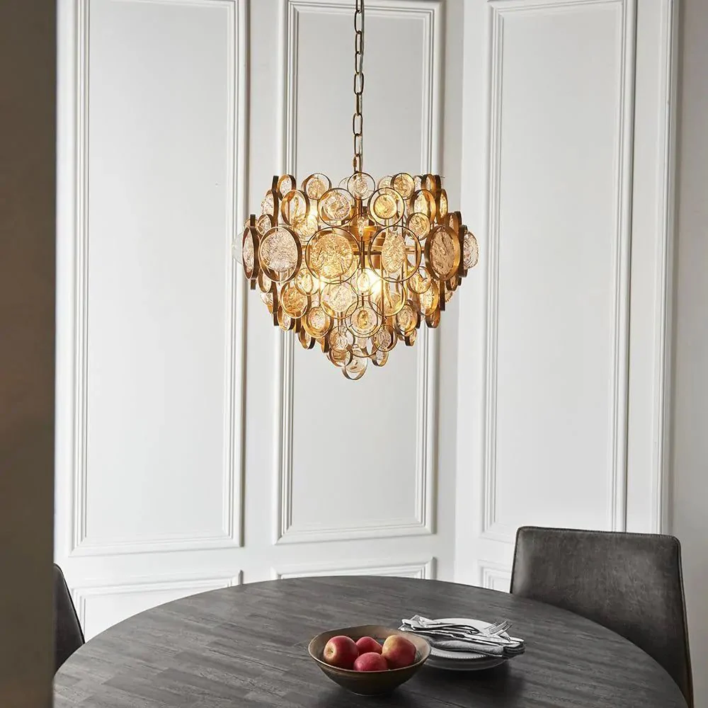 Costa Centre Ceiling Light Sphere Frame - Antique Bronze & Clear Finish - Image 2