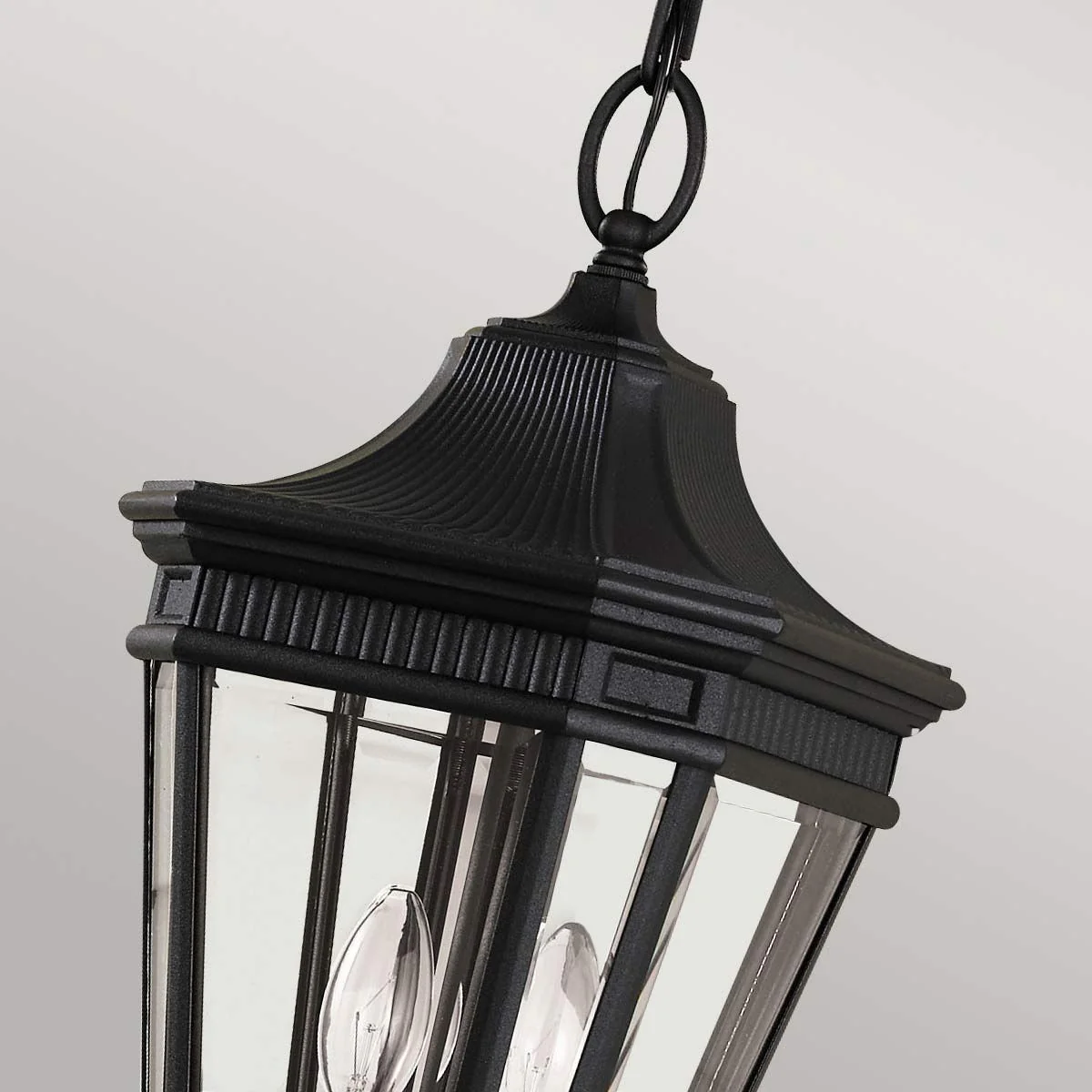 Cotswold Lane 2/3Lt Medium Chain Lantern - Black IP23 E14 - Image 3