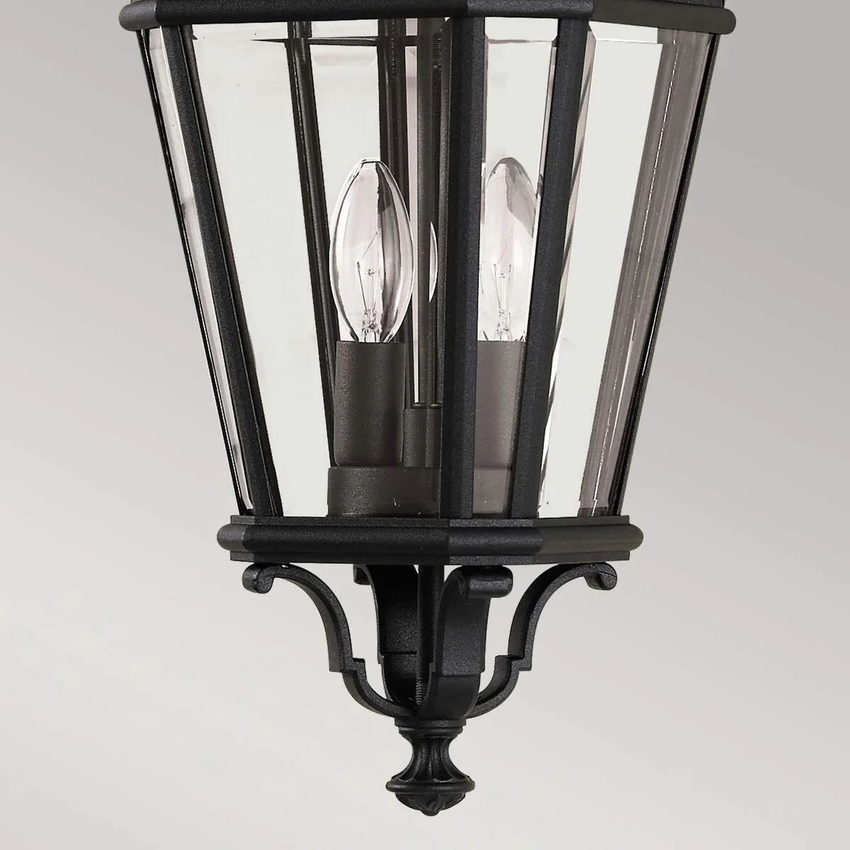 Cotswold Lane 2/3Lt Medium Chain Lantern - Black IP23 E14 - Image 4