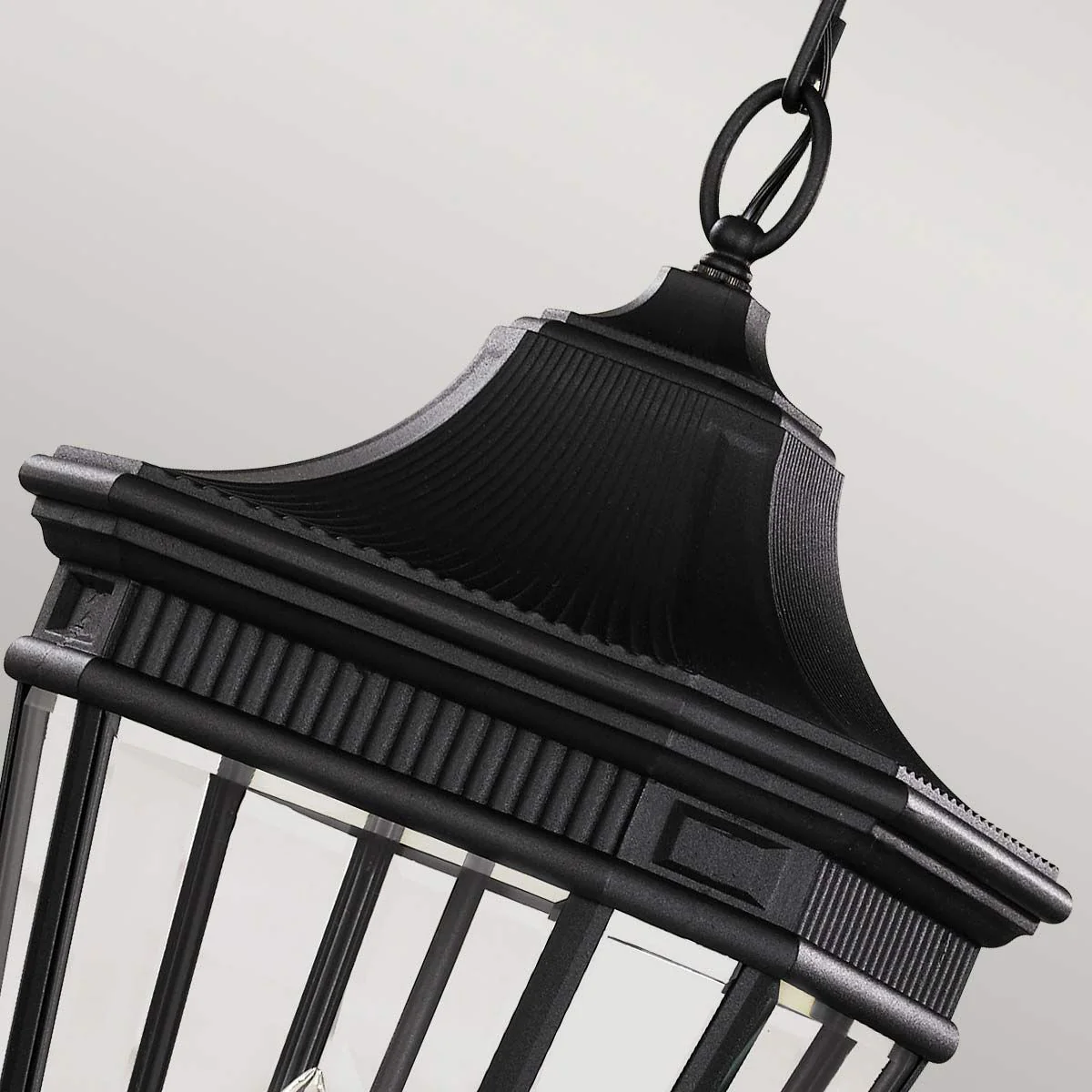 Cotswold Lane 2/3Lt Medium Chain Lantern - Black IP23 E14 - Image 7