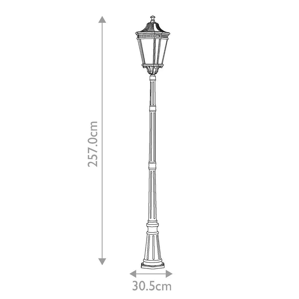 Cotswold Lane 2/3Lt Pillar - Black IP44 E14 - Image 10