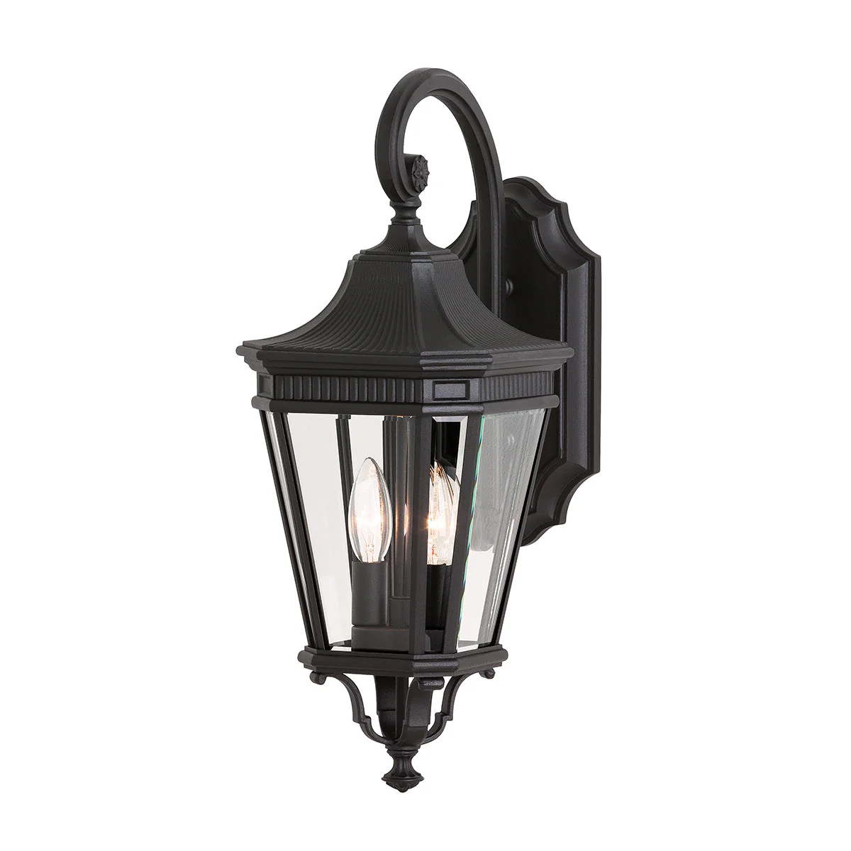 Cotswold Lane Small/Medium/Large Wall Lantern - Black Finish - Image 4