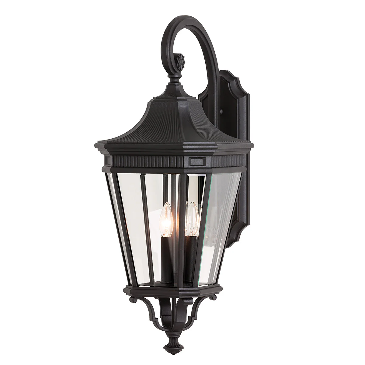 Cotswold Lane Small/Medium/Large Wall Lantern - Black Finish - Image 8